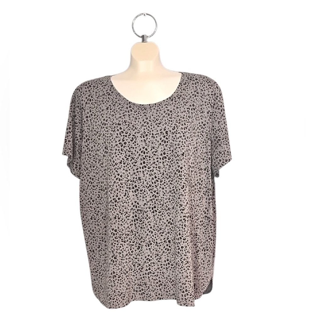 🍄 Joe Fresh Black and Gray Patterned T-Shirt, Size 2X